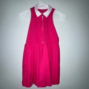 Girls Pink Tennis Dress with White Collar